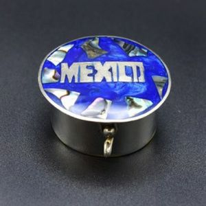 Alpaca Silver Mexico Abalone Shell Trinket Box